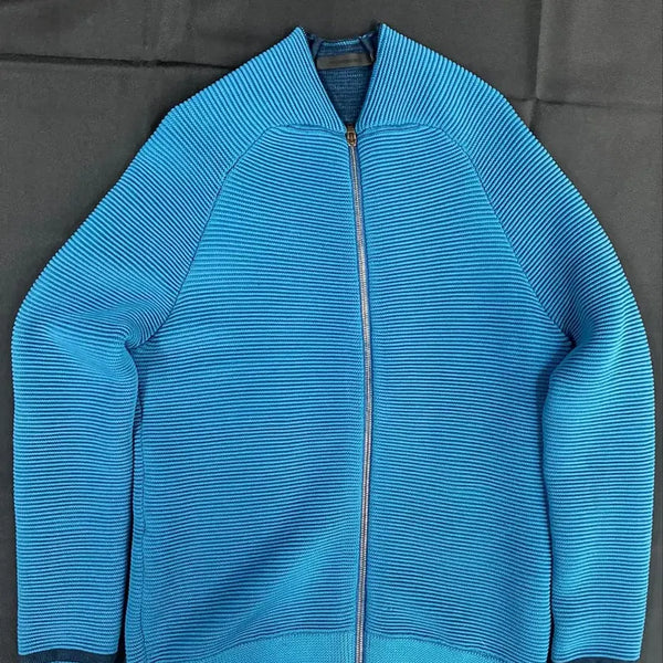 [BUNJANG] Alexander Wang 2012 FW Cyan Ribbed Zip-Up Knit Jacket / 2012 FW 알렉산더 왕 사이언 리브드 집업 니트 재킷