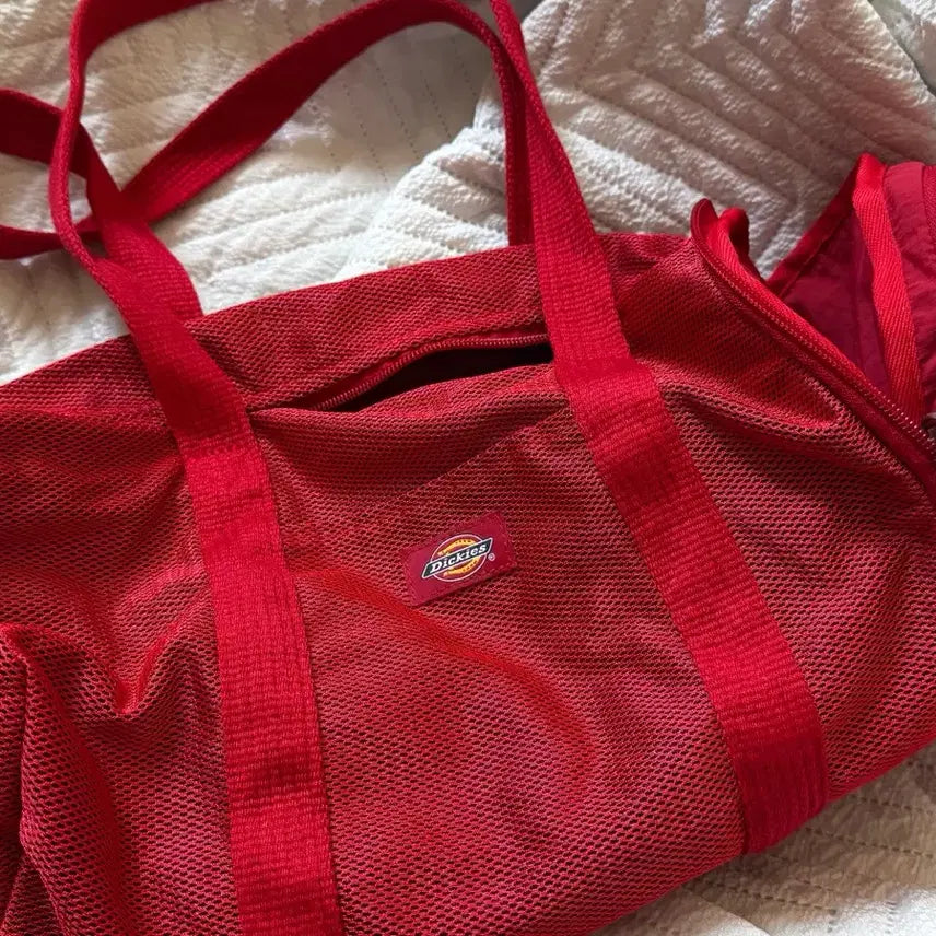 [BUNJANG] Dickies Red Mesh Duffel Bag / (새상품)Dickies 레드 메쉬 더플백