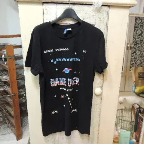 [BUNJANG] Graphic Print Silket Cotton Blend T-Shirt / 프린팅 예쁜 실켓면 느낌 티셔츠