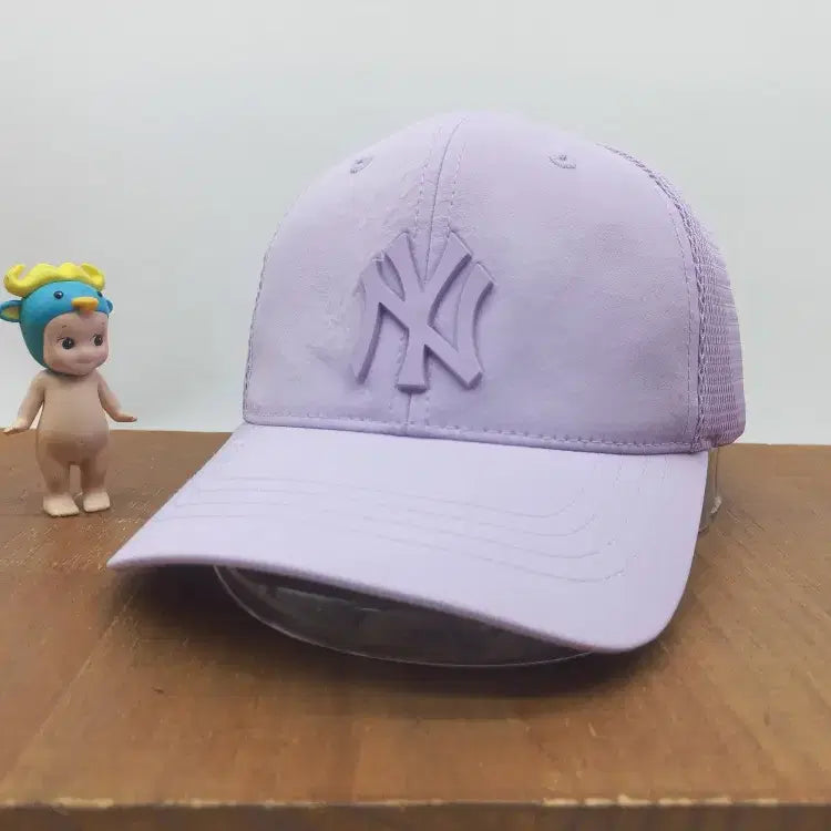 [BUNJANG] MLB New York Yankees Signature Unstructured Curved Strapback Baseball Cap Lavender / MLB 뉴욕 양키스 시그니처 언스트럭쳐 커브 조절캡 야구 모자 볼캡 라벤더
