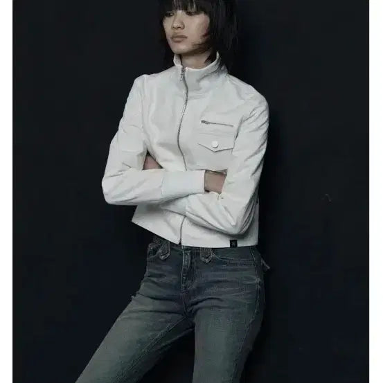[BUNJANG] Synergy High-Neck Slim Cotton Jumper White S / (미사용) 시너진 하이넥 슬림 코튼 점퍼 화이트 s