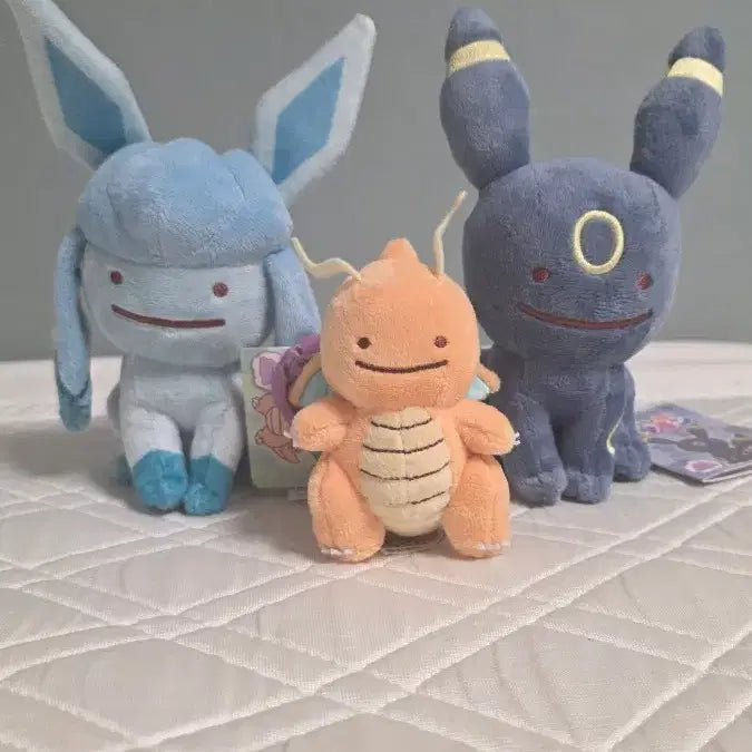 [BUNJANG] Pokemon Metamon Transformation Mascot Keyrings Bundle Set - Umbreon, Glaceon, Dragonite / 포켓몬스터 무릉도원 변신메타몽 블래키,글레이시아,망냐뇽 마스코트 키링 일괄판매 무배