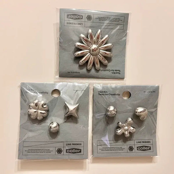 [BUNJANG] Line Friends Collet Metal Sticker (Choose 1 of 3 Types) / [새상품][미개봉]라인프렌즈 꼴레 메탈스티콘 (3가지중 택1)