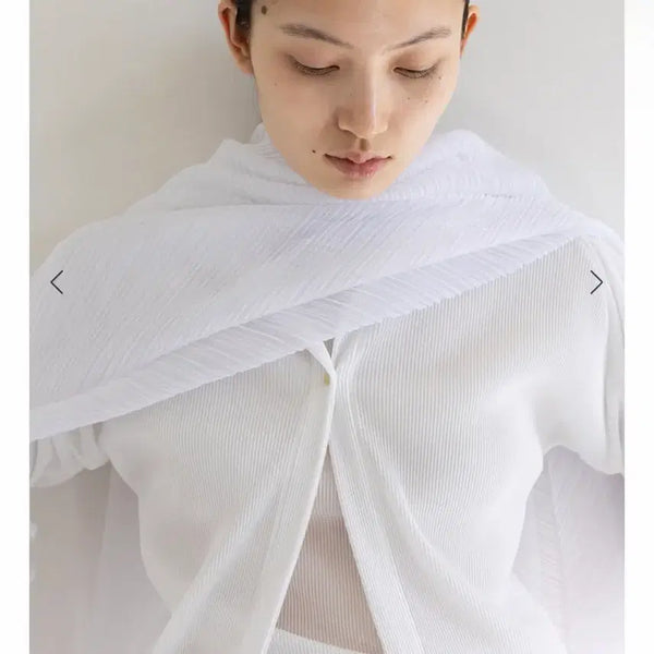 [BUNJANG] ehre Pleated Wide Muffler (White) / ehre 플리츠 와이드 머플러(화이트)