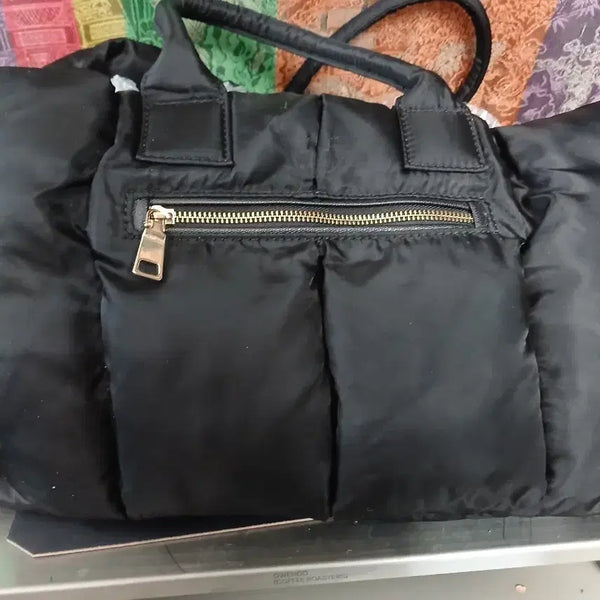 [BUNJANG] Black Padded Tote Bag / 블랙 패딩 토트백
