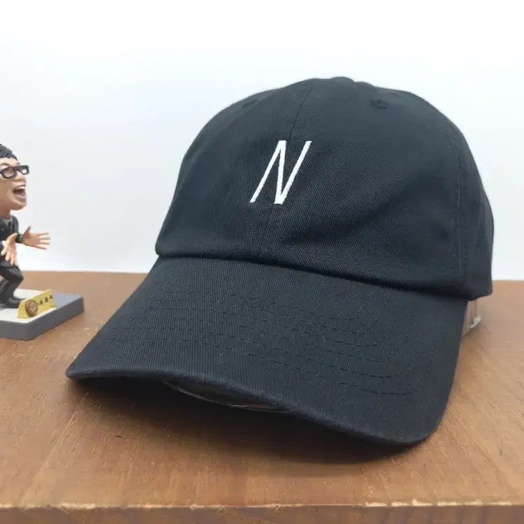 [BUNJANG] New Balance Essential Linear Logo Embroidered Relaxed Fit Ball Cap Black / 뉴발란스 에센셜 리니어 로고 자수 야구 모자 릴렉스핏 볼캡 블랙