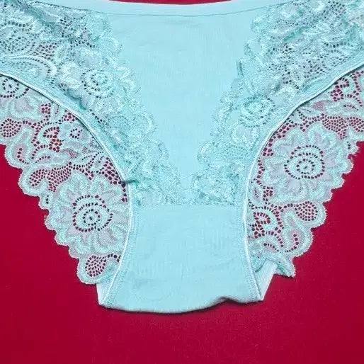 [BUNJANG] Women's Lace Panties - Mint Color / 여성 속옷 레이스 팬티 민트색