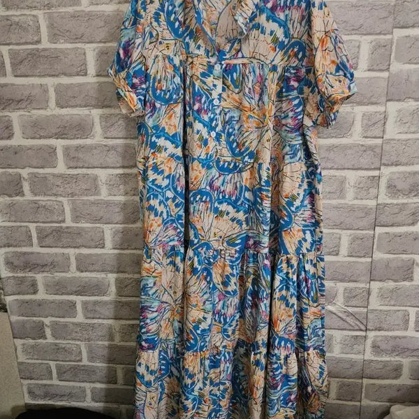 [BUNJANG] OTTLE Color Print Long Dress / OTTLE컬러프린트 롱원피스/알뜰한여우