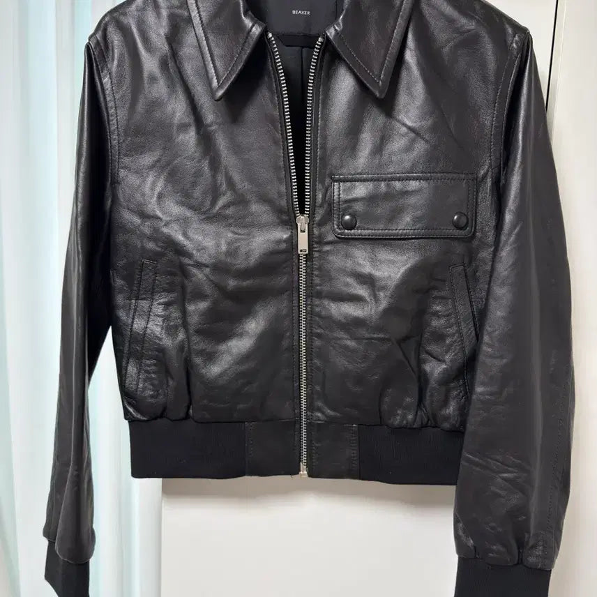 [BUNJANG] BEAKER Leather Lambskin Jacket / 비이커 레더 양가죽 자켓