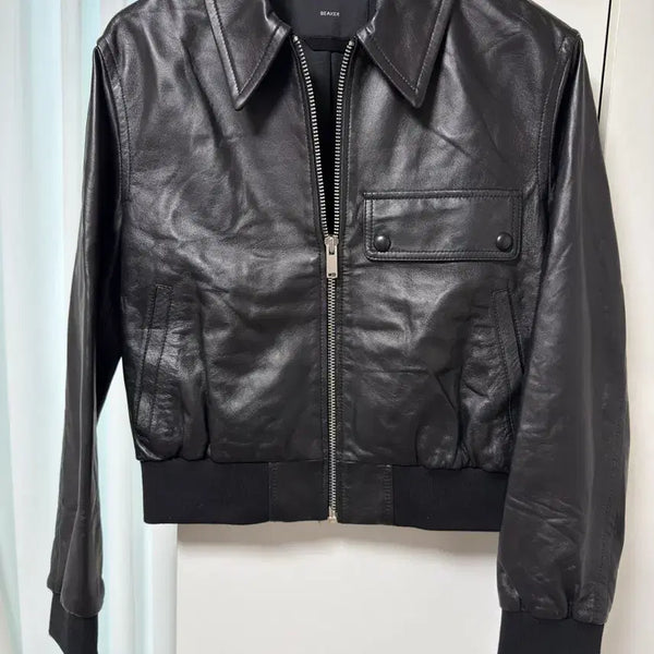 [BUNJANG] BEAKER Leather Lambskin Jacket / 비이커 레더 양가죽 자켓
