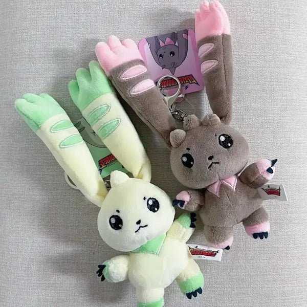 [BUNJANG] Digimon Tamers Terriermon & Lopmon Plush Keychains Set / 디지몬 테이머즈 테리어몬 & 로프몬 인형 키링 2종 일괄