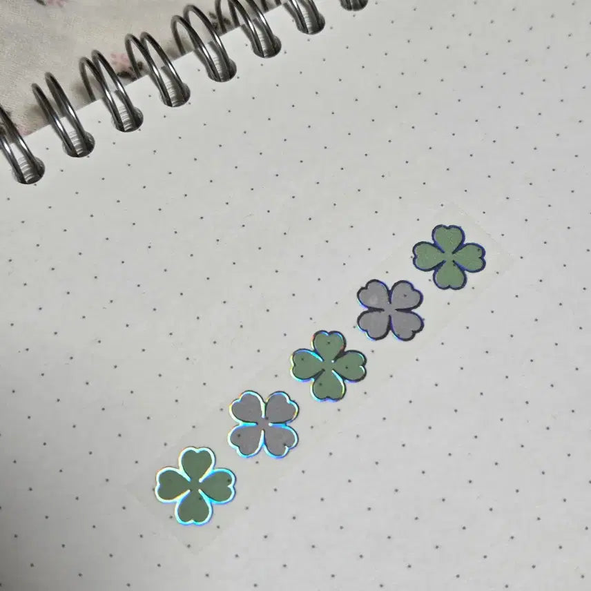 [BUNJANG] Glen Clover 3D Silver Foil Washi Tape / 글렌 클로버 3D 은박 마스킹 테이프