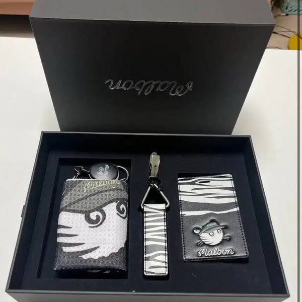 [BUNJANG] Malbon Golf Ball Towel, Putter Keeper, and Name Tag Set / 말본 골프 볼타월 키퍼 세트