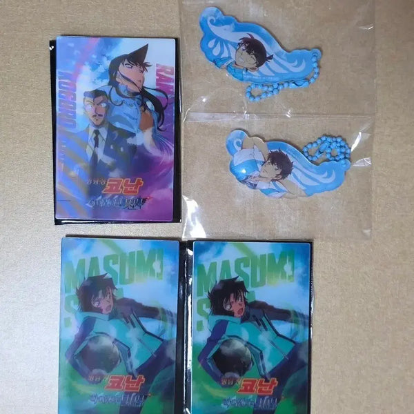 [BUNJANG] Detective Conan: The Raven Chaser Matsuda & Conan Keychain, 1st Week Special Lenticular Card Set / 명탐정코난 하이웨이의 타천사 마츠다&코난 키링, 1주차 특전 렌티큘러 판매