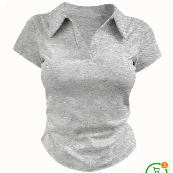[BUNJANG] Cropped Collar T-Shirt / 크롭 카라 티셔츠