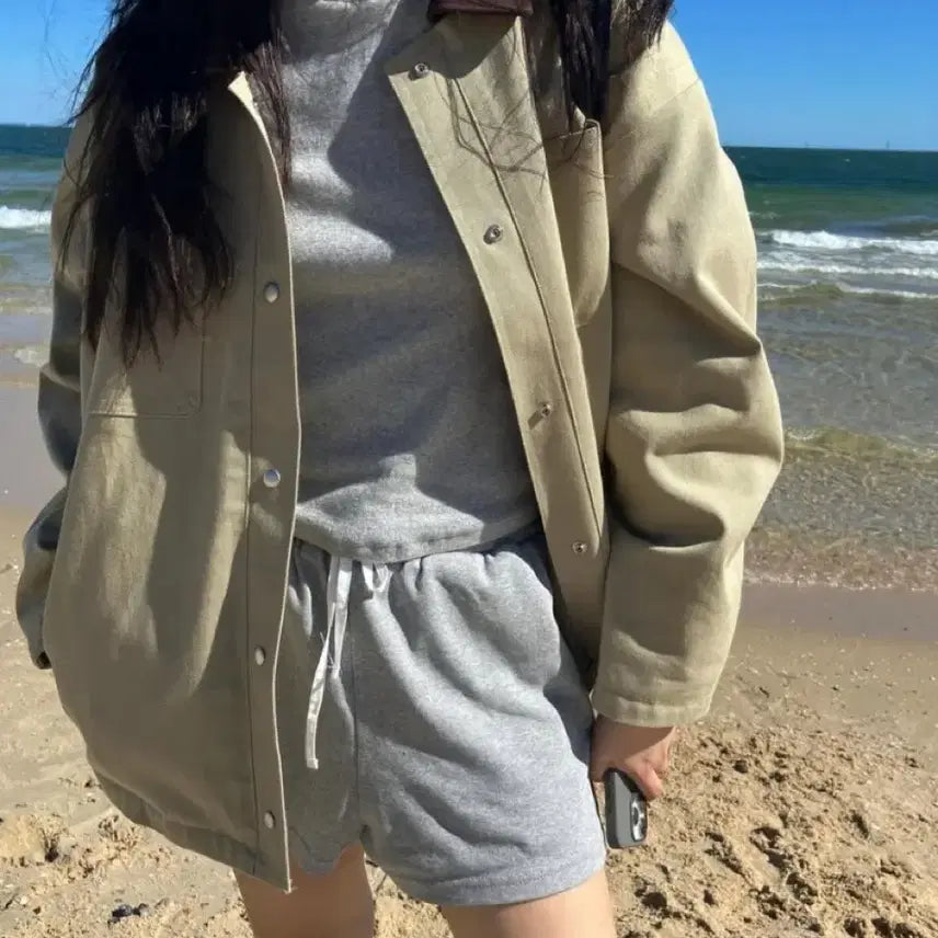 [BUNJANG] Love By Mood Work Jacket Beige / 러브바이무드 워크 자켓
