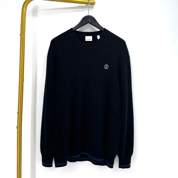 [BUNJANG] Burberry Steel Logo Cashmere Blend Knit Sweater Black XL / [XL사이즈] 버버리 스틸 로고 캐시미어 니트 스웨터 블랙 (8041918)