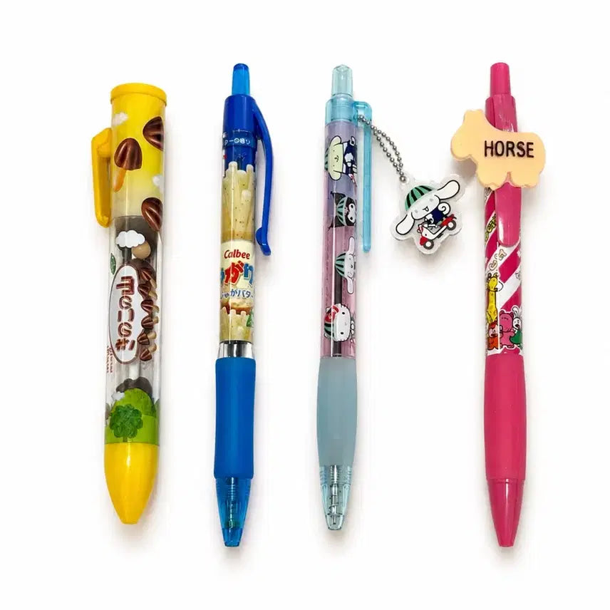 [BUNJANG] Sanrio Tabeko Japanese Snacks Ballpoint Pen Set / 산리오,타베코,일본간식 볼펜 [4개 일괄]