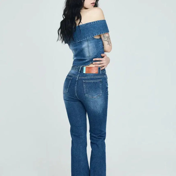 [BUNJANG] Instant Funk Bootcut Denim Blue Size 2 / (택포/새상품) 인스턴트펑크 부츠컷데님 블루 2사이즈