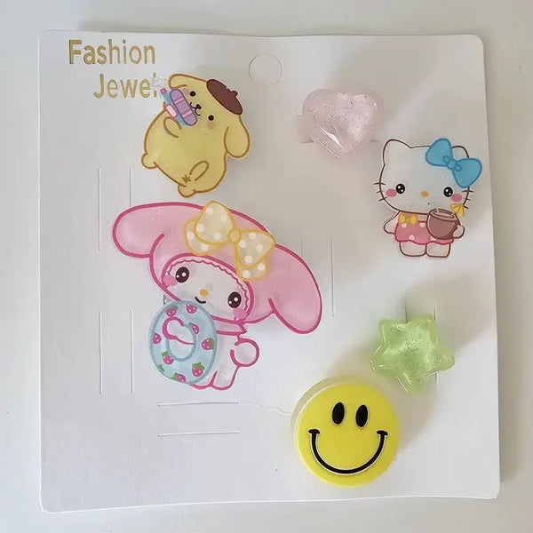 [BUNJANG] Sanrio Summer Vacation LED Pearl Coating Acrylic Charms Set (6 Types) / (바로배송)LED 썸머 바캉스 산리오 펄코팅 아크릴 지비츠 6종 세트