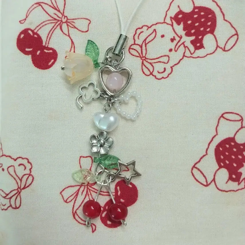 [BUNJANG] Handmade Cherry Bead Keyring / 체리비즈키링