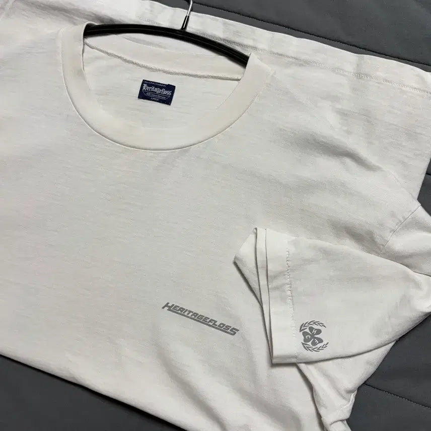 [BUNJANG] Heritage Floss Silk Reflective Short Sleeve T-Shirt White / [L]헤리티지플로스 실켓 리플렉티브 반팔 화이트