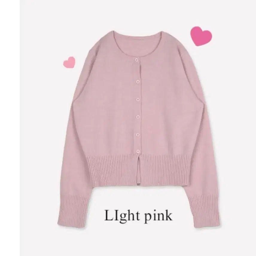 [BUNJANG] Women's Round Neck Cardigan - Light Pink / 라운드넥 가디건