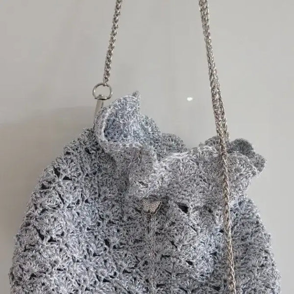 [BUNJANG] Handmade Knitted Women's Crossbody Shoulder Bag / 여성 크로스백,솔더백,핸드메이드,뜨개가방