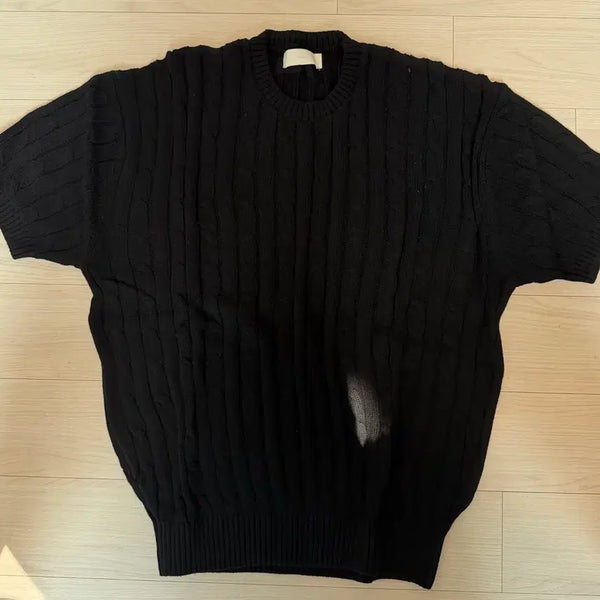 [BUNJANG] Minav Soft Cotton Cable Round Knit XL / 미나브 소프트코튼 케이블 라운드 니트
