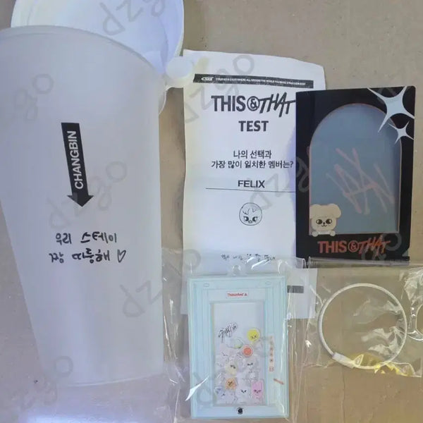 [BUNJANG] Stray Kids SKZ THIS&THAT DIY Shaker Keyring Set with Photocard Holder and Cup / SKZ THIS&THAT POP UP DIY SHAKER KEYRING set