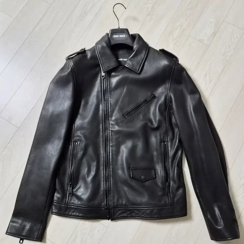 [BUNJANG] Antony Morato Genuine Leather Rider Jacket MMLCK6A65 / [정품/미착용] SYSTEM 안토니모라토 천연 소가죽 라이더 자켓 48 (MMLCK6A65)
