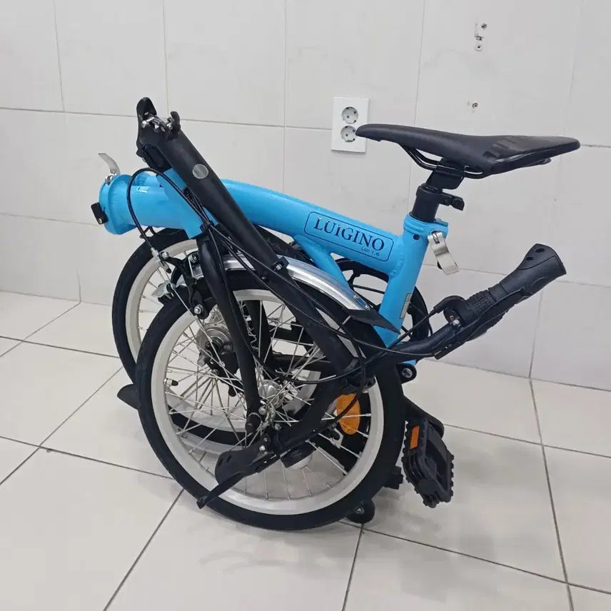 [BUNJANG] Luigi NO Trifeld Brompton C-Line Style Folding Mini Velo Sky Blue / (오늘구매시29만원)(거의새거)유사브롬톤.루이지노 트라이폴드 미니벨로(29만원)