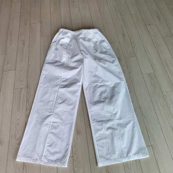 [BUNJANG] White Wide Leg Pants - Size M / 새제품 화이트 와이드 팬츠