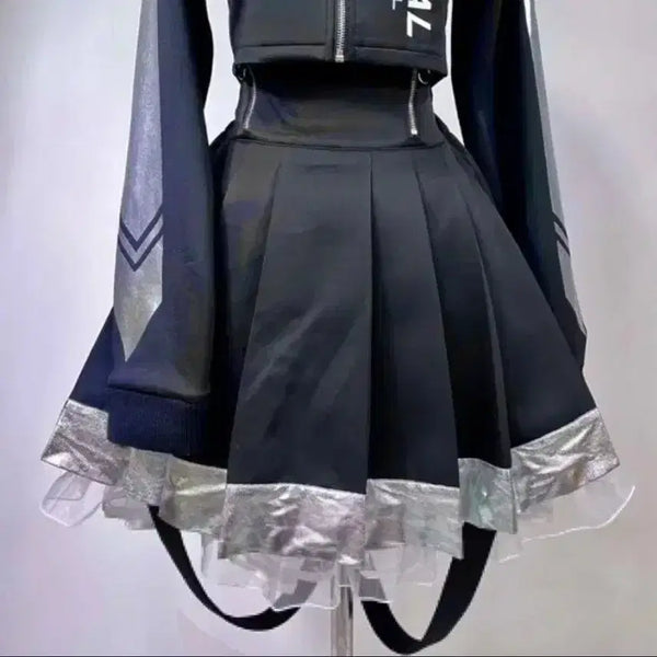 [BUNJANG] HIDOLATRAL THEODOL Cyber Jersey Black Skirt / HIDOLATRAL THEODOL 사이버 져지 블랙 스커트 테오도르 서브컬쳐
