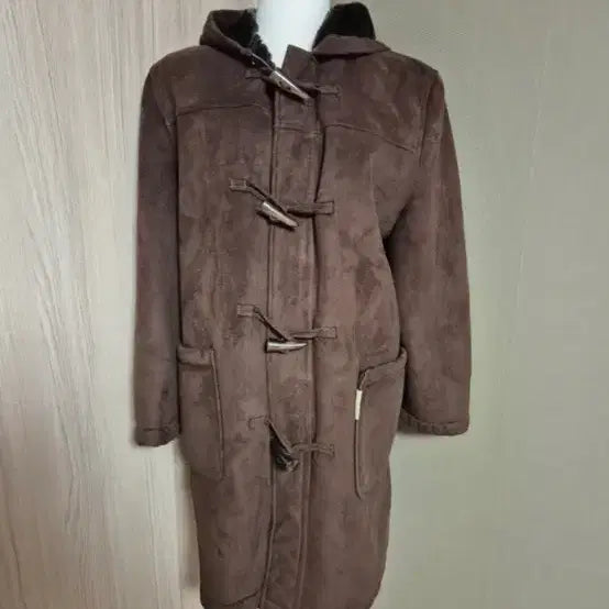 [BUNJANG] Brown Hooded Duffle Coat / 브라운 후드 더플코트