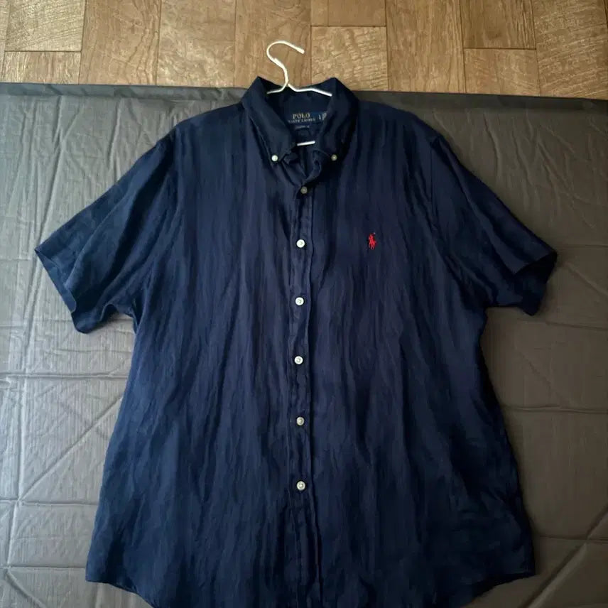[BUNJANG] Polo Ralph Lauren Navy Linen Short Sleeve Shirt / 폴로 랄프로렌 네이비 린넨 반팔 셔츠