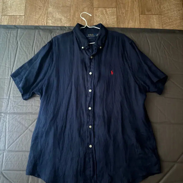 [BUNJANG] Polo Ralph Lauren Navy Linen Short Sleeve Shirt / 폴로 랄프로렌 네이비 린넨 반팔 셔츠
