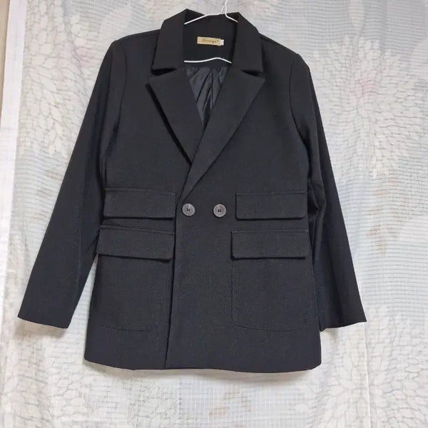 [BUNJANG] Black Double-Button Jacket / 검정색 더블 버튼 재킷