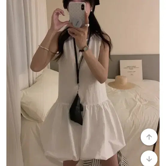 [BUNJANG] Ably Balloon Pumpkin Nylon Layered Summer Resort Dress / (실착샷 O) 에이블리 벌룬 펌킨 나일론 레이어드 휴양지 여름 원피스