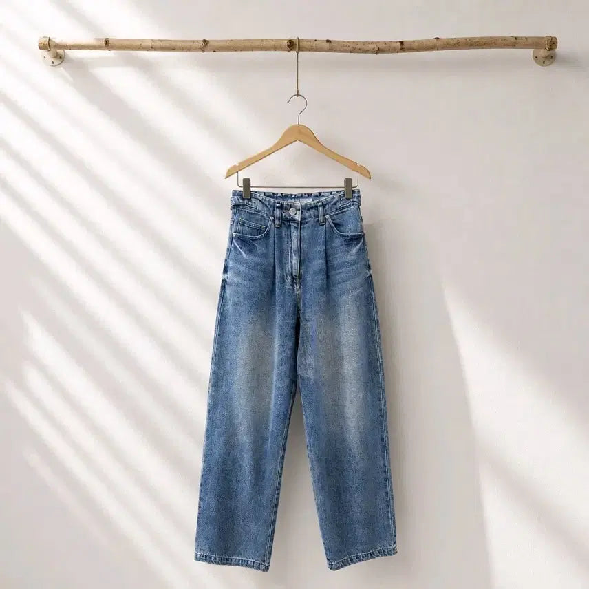 [BUNJANG] System 2021 High-Waisted Wide Leg Denim Pants / 한섬 시스템 2021 하이웨이스트 와이드 데님 팬츠 청바지 61-90사이즈