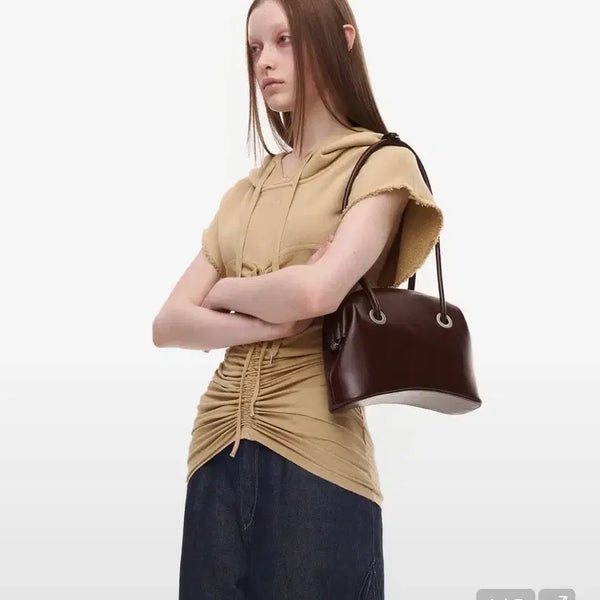 [BUNJANG] Osoi Brown Leather Shoulder Bag / 오소이 브라운 레더 숄더백