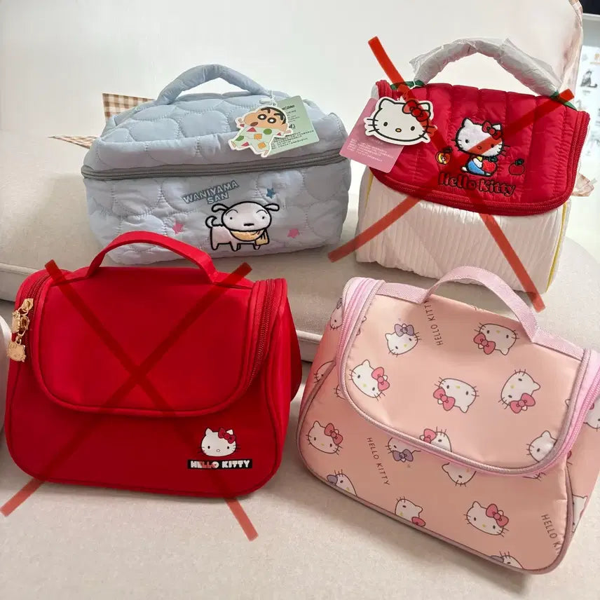 [BUNJANG] Shin-chan x Hello Kitty Large Pouch/Tote Bag / 새상품 정품 짱구 키티 대형파우치 보조가방