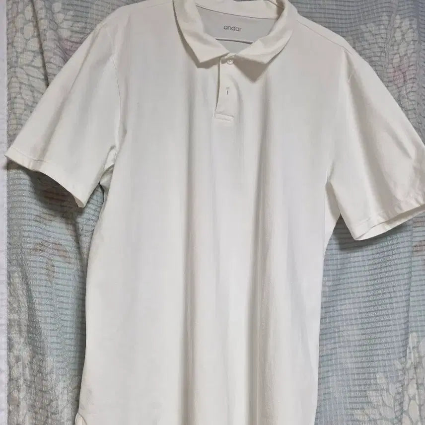 [BUNJANG] Andar Short Sleeve Polo Shirt White / 안다르 반팔 카라티 화이트