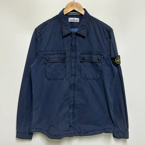 [BUNJANG] Stone Island Old Effect Overshirt Navy / [남자-100]스톤아일랜드 올드이펙트 오버셔츠