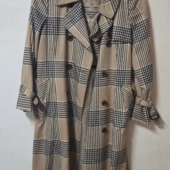 [BUNJANG] Daks Check Pattern Trench Coat / 닥스 체크 패턴 트렌치 코트