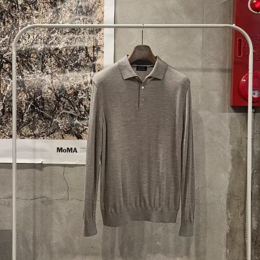 [BUNJANG] Galaxy Prestige Collection Men's Long-Sleeve Polo Knit 100 / 갤럭시 긴팔 폴로니트 남성100