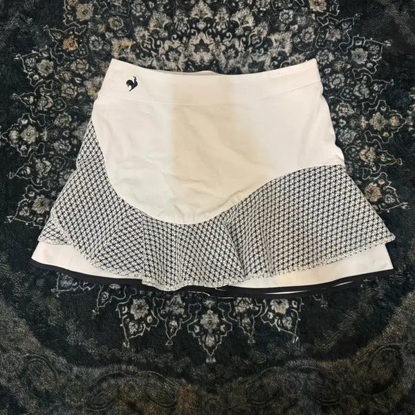 [BUNJANG] Le Coq Sportif Golf Skirt White Black Check Pattern / 르꼬끄 스포르티브 스커트 흰색 블랙 체크