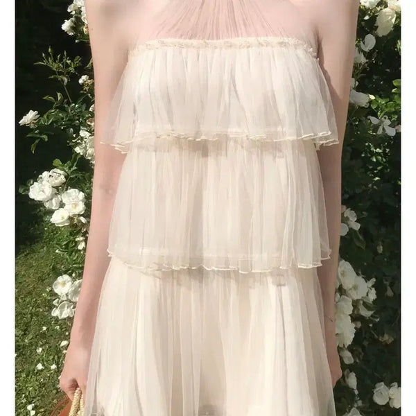 [BUNJANG] La Belle Blanche Lily Mesh Dress / 라벨르블랑 릴리 메쉬 원피스
