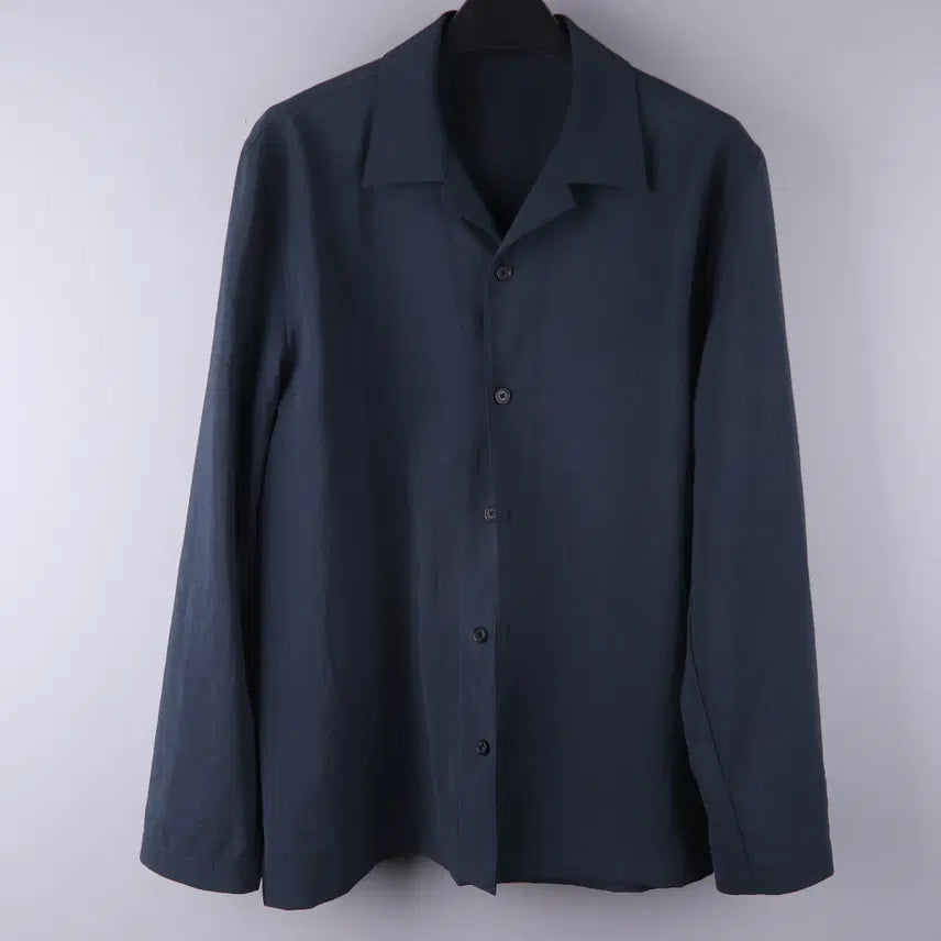 [BUNJANG] JILLSTUART New York Men's Solid Long Sleeve Casual Shirt Navy (S) / 질스튜어트뉴욕 맨 단색 긴팔캐주얼셔츠 네이비 (S)
