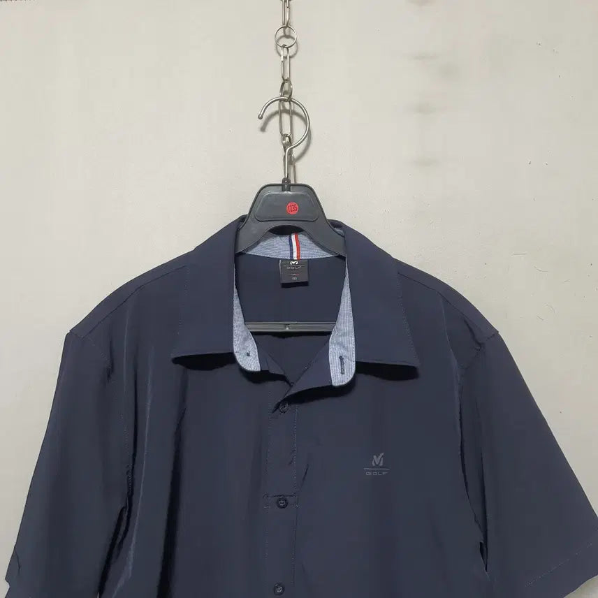 [BUNJANG] Millet Men's Golf Short Sleeve Shirt Navy / 1235) 밀레 남성 골프 반팔 셔츠 M 25년식